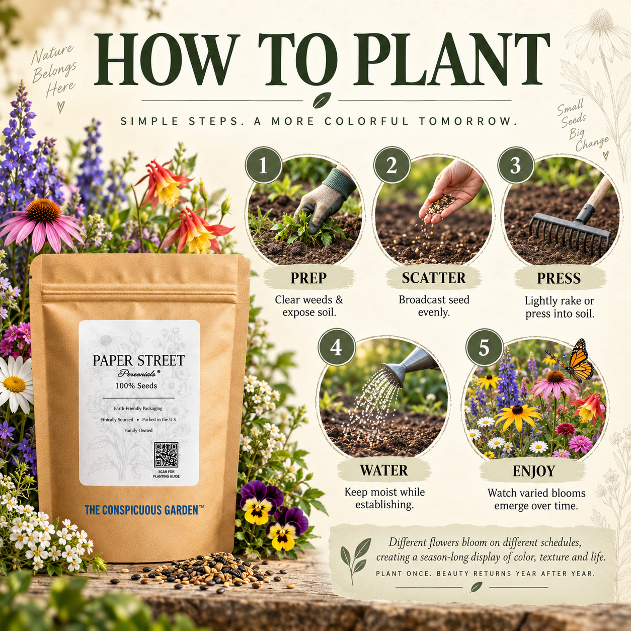 How to plant The Conspicuous Garden™ flower mix